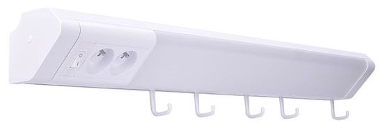 LED stropné svietidlo Solight 2x zásuvka, vypínač, 10W, 4100K, 51cm biele