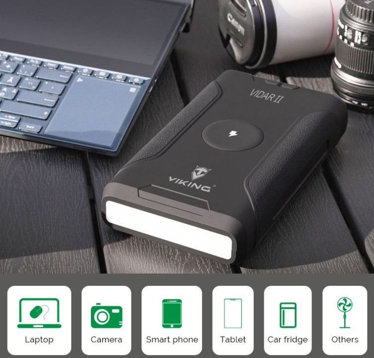 Powerbank Viking VIDAR II, 72000 mAh, bezdrôtové nabíjanie čierny Powerbank Viking VIDAR II, 72000 mAh, bezdrôtové nabíjanie čierny