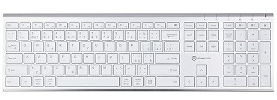 Klávesnica Powerton UltraSlim, CZ/SK strieborná