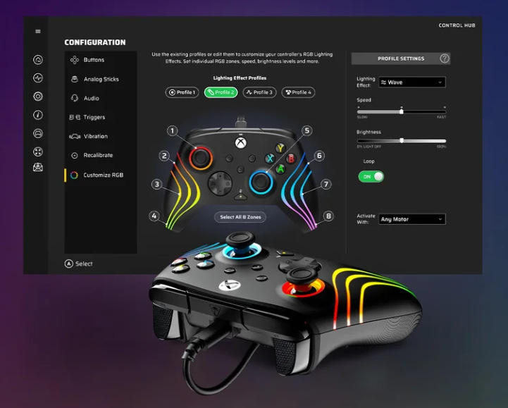 Gamepad Turtle Beach Afterglow Wave RGB - XBOX Series X/S, XBOX One, PC sivý Gamepad Turtle Beach Afterglow Wave RGB - XBOX Series X/S, XBOX One, PC sivý