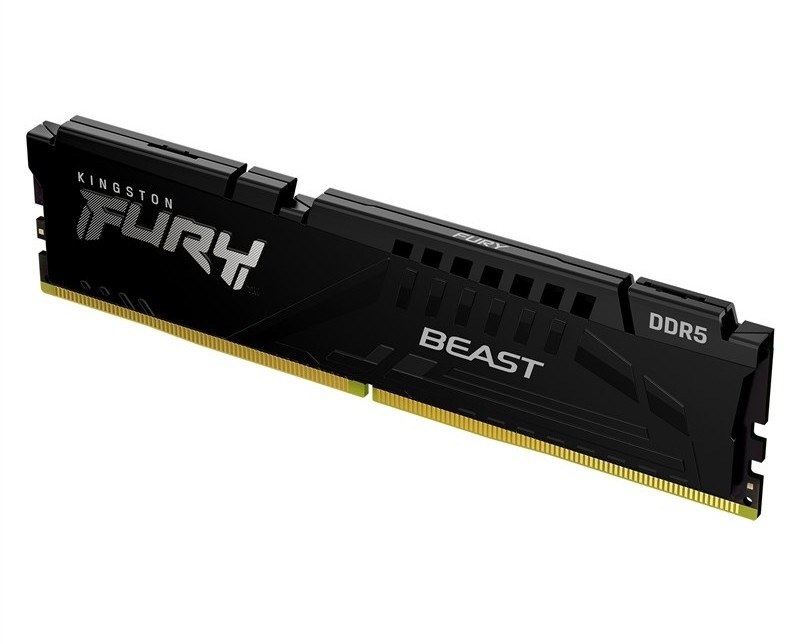 Pamäť RAM Kingston FURY Beast 64 GB, DDR5, 5 600 MHz CL36, čierna farba.