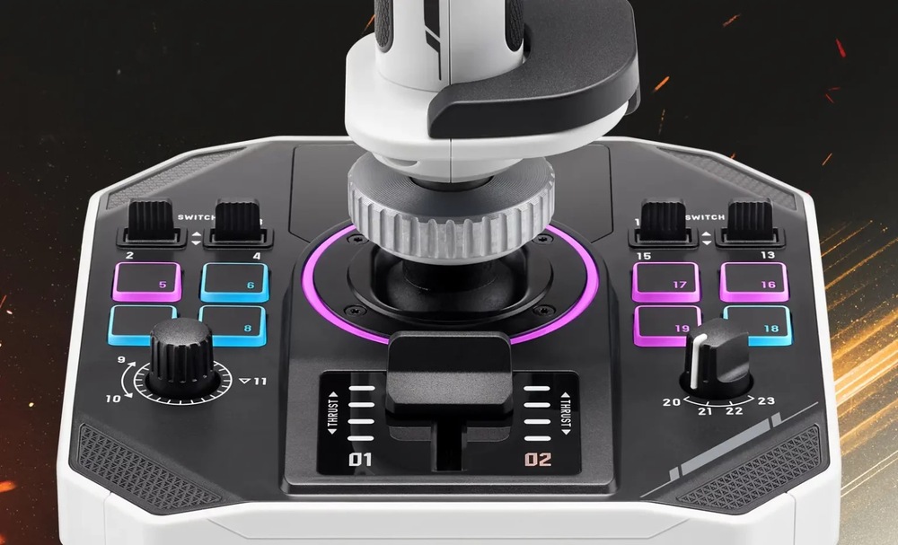 Joystick Thrustmaster Sol-R 2 HOSAS Space Sim Duo biely