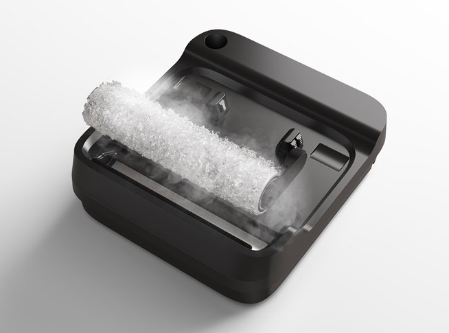 Čistič tvrdých podláh Xiaomi Truclean W30 Pro Wet Dry biely Detail samočistenia valcovej kefy vysávača Xiaomi Truclean W30 Pro Wet Dry horúcou vodou