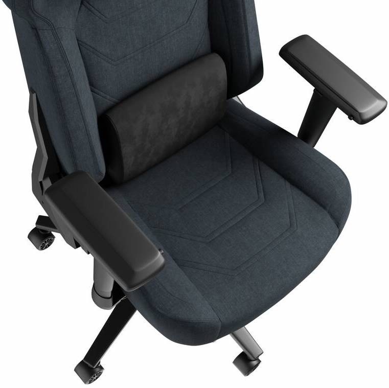 Herná stolička Genesis NITRO 800 čierno-šedá – detail sedáku s bedrovým vankúšom a 4D podrúčkami