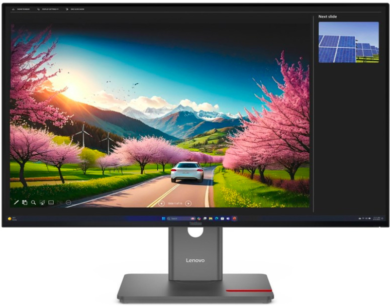 Čierny monitor Lenovo ThinkVision P32ud-40 s 31,5 palcovým displejom na výškovo nastaviteľnom stojane