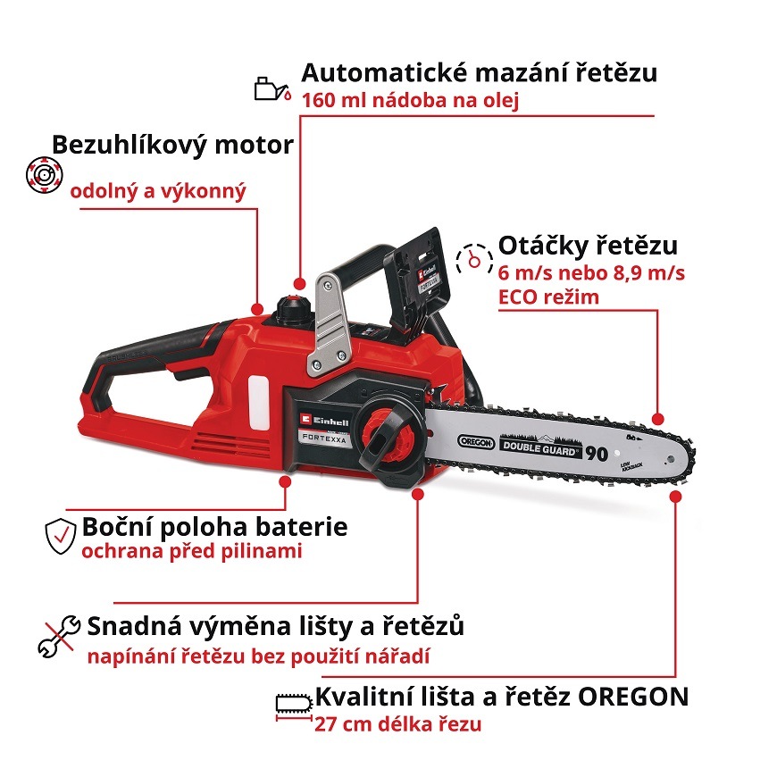 Píla reťazová Einhell FORTEXXA 18/30 bez aku (bez batérie) 4600010 Píla reťazová Einhell FORTEXXA 18/30 bez aku (bez batérie) 4600010