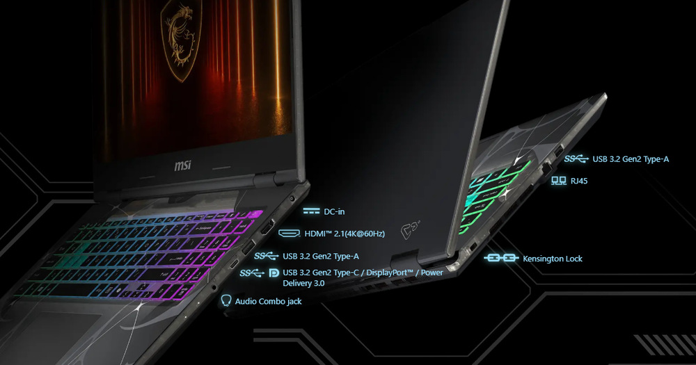 Notebook MSI Cyborg 15 B13WFKG-478XCZ čierny MSI Cyborg 15 dbá aj na moderné pripojenie