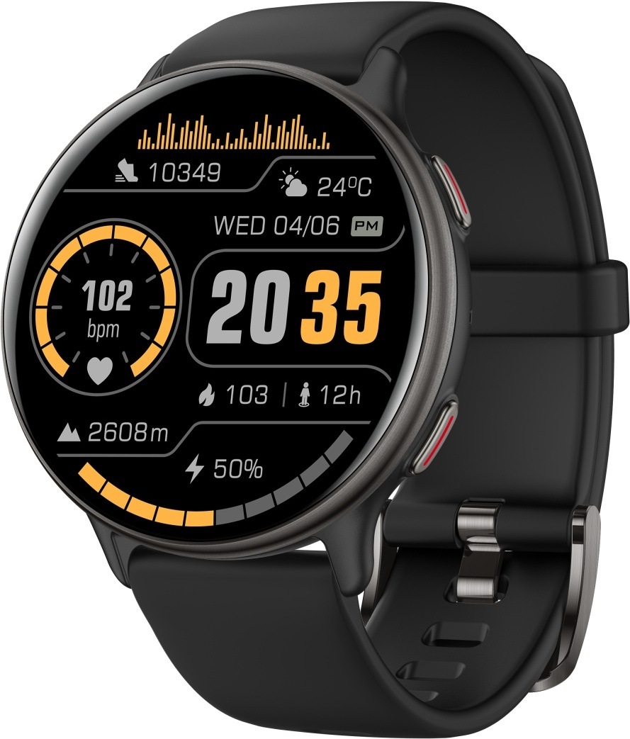 Inteligentné hodinky Carneo GTR Active HR+ čierne Detail šikovných hodiniek Carneo GTR Active HR+ s prehľadným ciferníkom