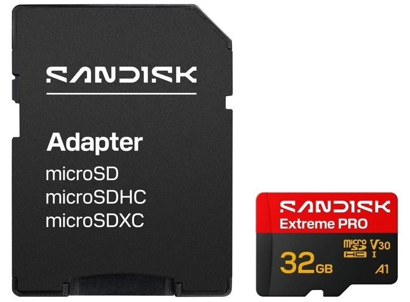 Pamäťová karta SANDISK Micro SDHC Extreme Pro 32GB UHS-I U3 (100R/90W) + SD apaptér Pamäťová karta microSD SANDISK Extreme PRO 32GB s adaptérom