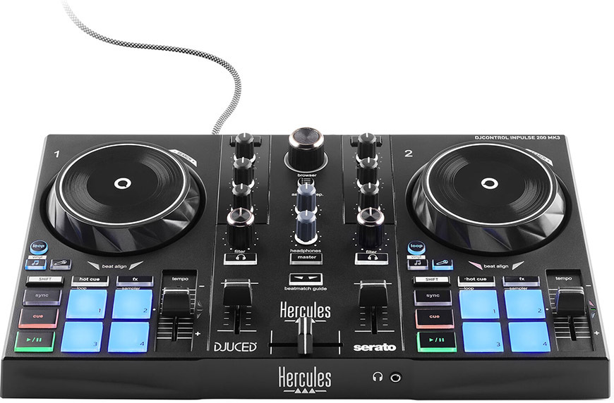 Mixážny pult Hercules DJControl Inpulse 200 Mk3 čierny Mixážny pult Hercules DJControl Inpulse 200 Mk3