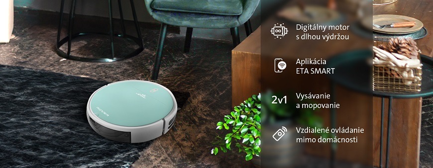 Robotický vysávač ETA Rover 1248 90020 mentolová farba Robotický vysávač ETA Rover 1248 90020 mentolová farba