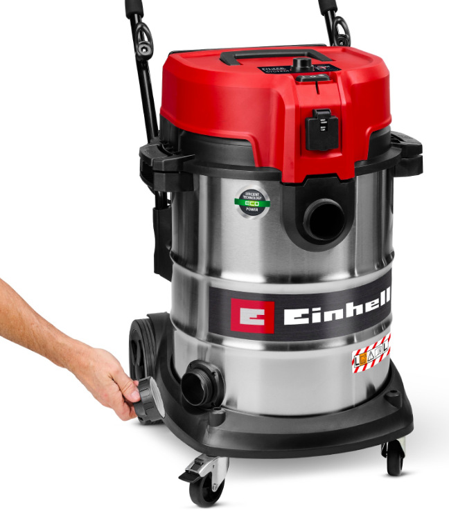 Priemyselný vysávač Einhell Expert TE-VC 5090 SACL nerez Vypúšťacia zátka nerezovej nádoby vysávača Einhell TE-VC 5090 SACL pre ľahký odvod vody