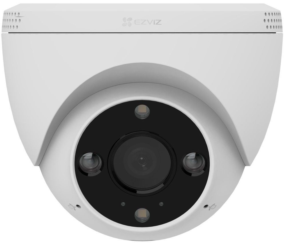 IP kamera EZVIZ H4 dome PoE 2K (2.8mm) biela Detail čelnej strany IP kamery EZVIZ H4 PoE 2K s IR a LED prisvietením