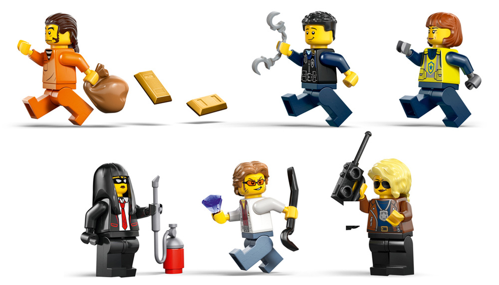 Stavebnica LEGO® City 60508 Loupež v policejním vlaku Šesť minifigúrok LEGO v podobe policajtov a zločincov ponúka množstvo možností pre vlastné dobrodružstvo.