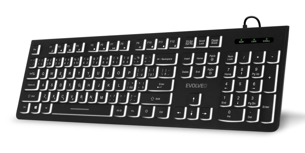 Klávesnica Evolveo K1010, CZ+SK čierna Evolveo K1010 SK/SK