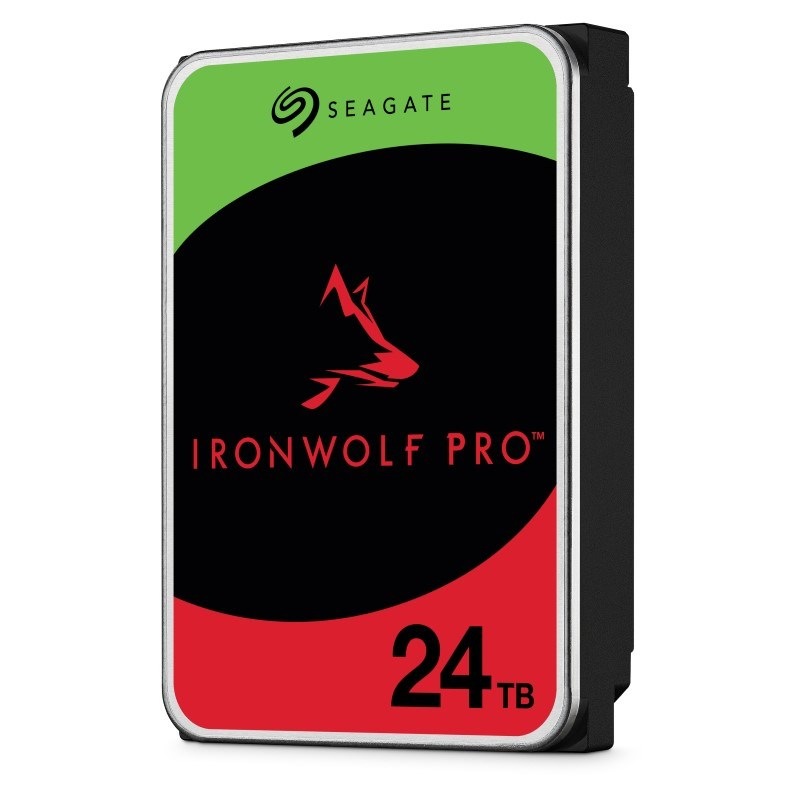 Pevný disk Seagate IronWolf Pro 24TB v šedej farbe.