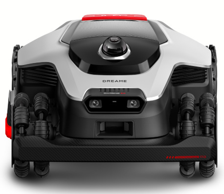 Robotická kosačka Dreame A3 AWD Pro 2500 Predná časť robotickej kosačky Dreame A3 AWD Pro 2500 s kamerou a LiDAR navigáciou