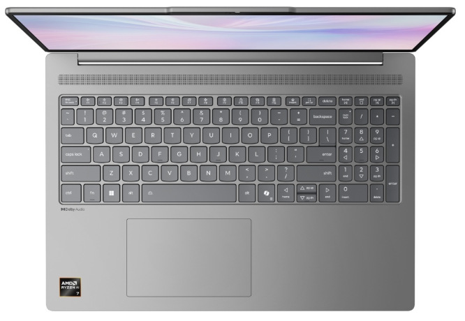 Klávesnica s numerickou časťou a viacdotykový touchpad notebooku Lenovo IdeaPad Slim 5″ width=