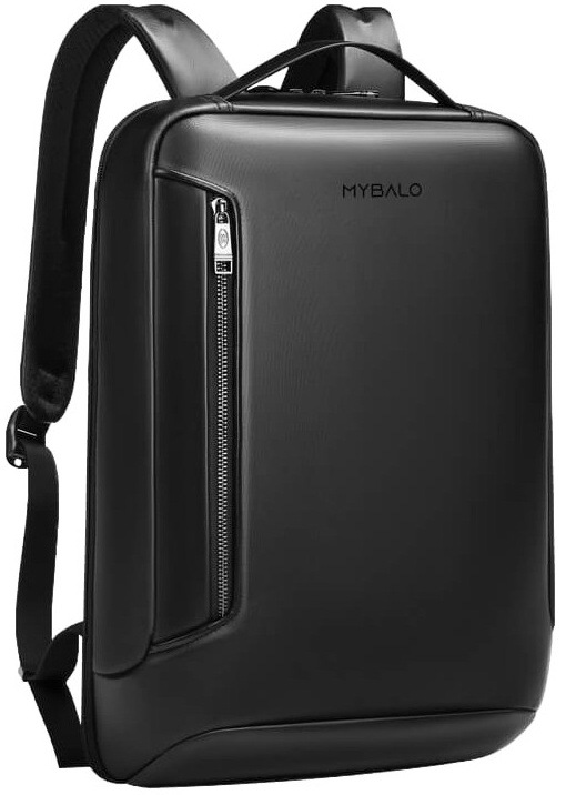 Batoh na notebook MYBALO Haag čierny Predná strana batohu s malým vreckom na drobnosti.