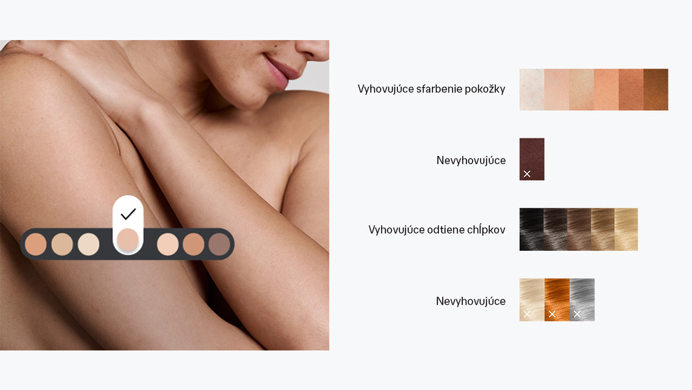 Epilátor Braun Silk-expert Mini IPL1111 ružový Odtiene pokožky vhodné na ošetrovanie IPL Braun IPL1111 Silk·expert Mini