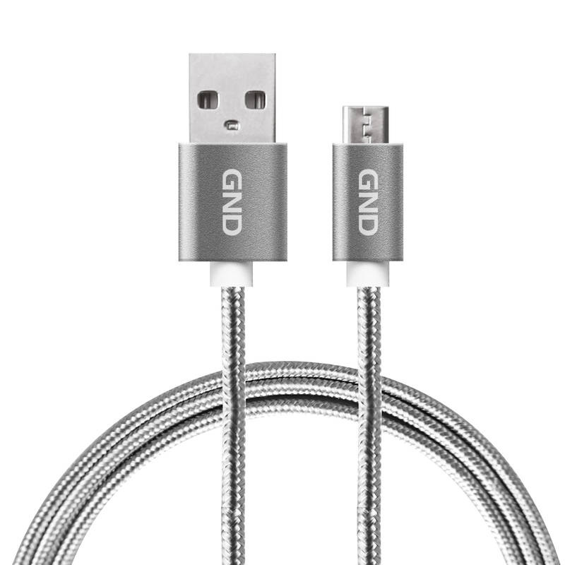 Kábel GND USB / micro USB, 1m, opletený Titanium