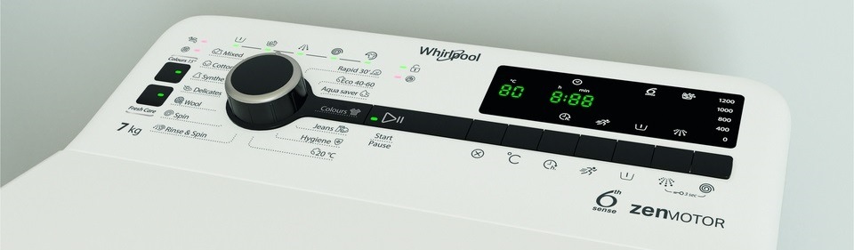 Práčka Whirlpool TDLRB 7232BS EU biela Vrchom plnená práčka Whirlpool Alliance HR TDLRB 7232BS EU, biela