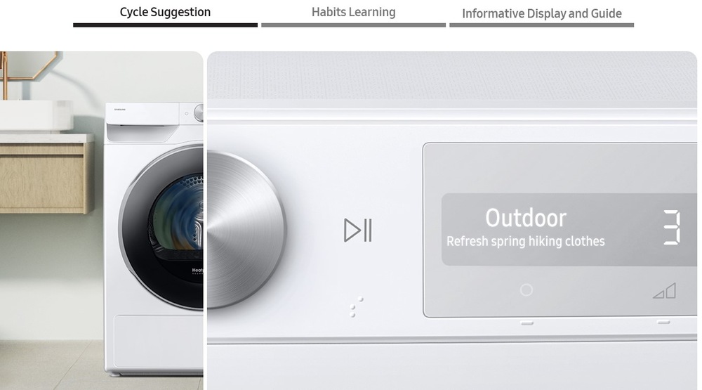 Sušička bielizne Samsung DV90DG6845LKU4 biela Technológia AI Control - umývačka a ovládací panel