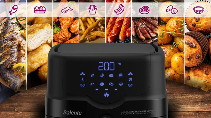 Fritéza teplovzdušná Salente HOTAIR-BK, 2 v 1 čierna Fritéza teplovzdušná Salente HotAir 2v1, 4,3 l