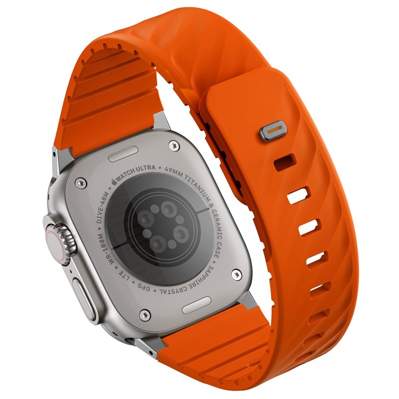 Remienok Uniq Fluo magnetický na Apple Watch 49/46/45/44/42/41/40 mm - oranžový
