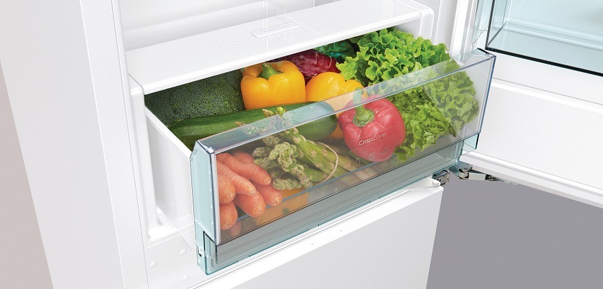 Chladnička Gorenje Essential RI412EE1 biela Vstavaná chladnička Gorenje RI412EE1, zeleninová zásuvka CrispZone s HumidityControl