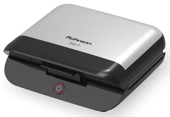 Praktický sendvičovač Rohnson s príkonom 800 W, tri vymeniteľné dosky