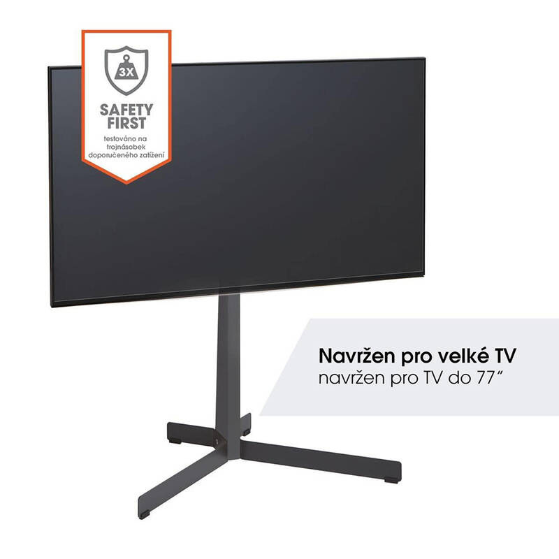 Stojan pre TV Vogel’s TVS 3695W pre uhlopriečky 40" až 77", nosnosť 50 kg biely/drevený
