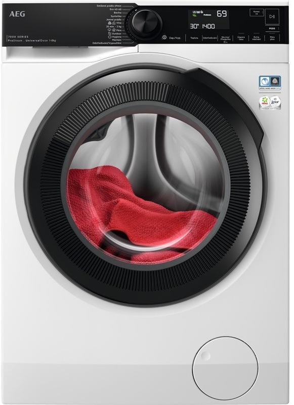 Práčka s predným plnením AEG LFR73844VC 7000 ProSteam UniversalDose, biela