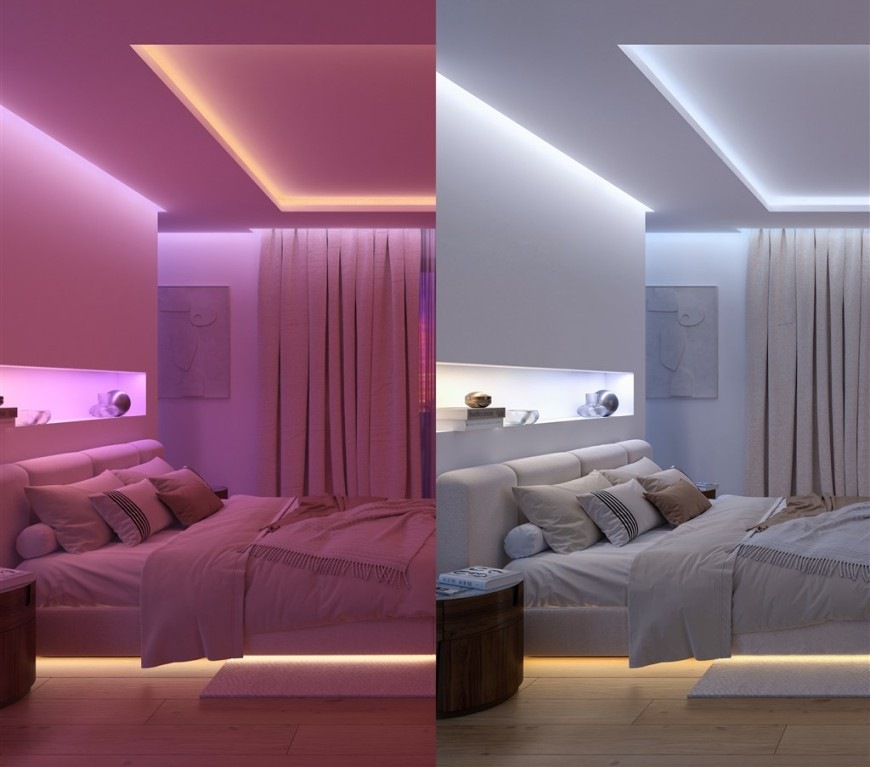 LED pásik Philips Hue Flux strip, light extension, 5 m LED pásik Philips Hue Flux strip inštalovaný v interiéri