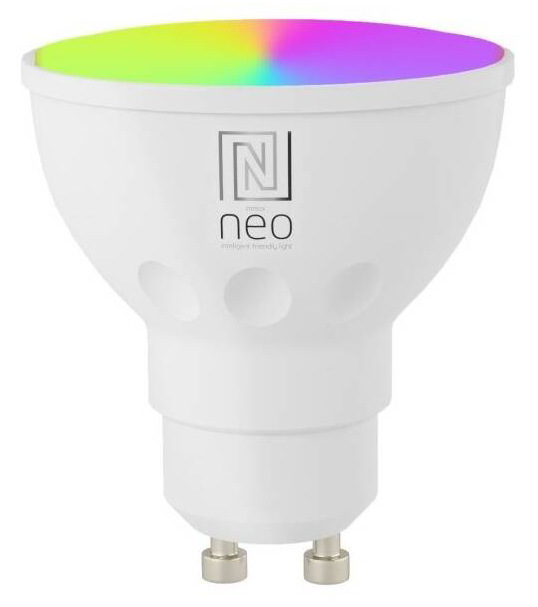 Inteligentná žiarovka IMMAX NEO SMART LED GU10 6W RGB+CCT farebná a biela, stmievateľná, WiFi