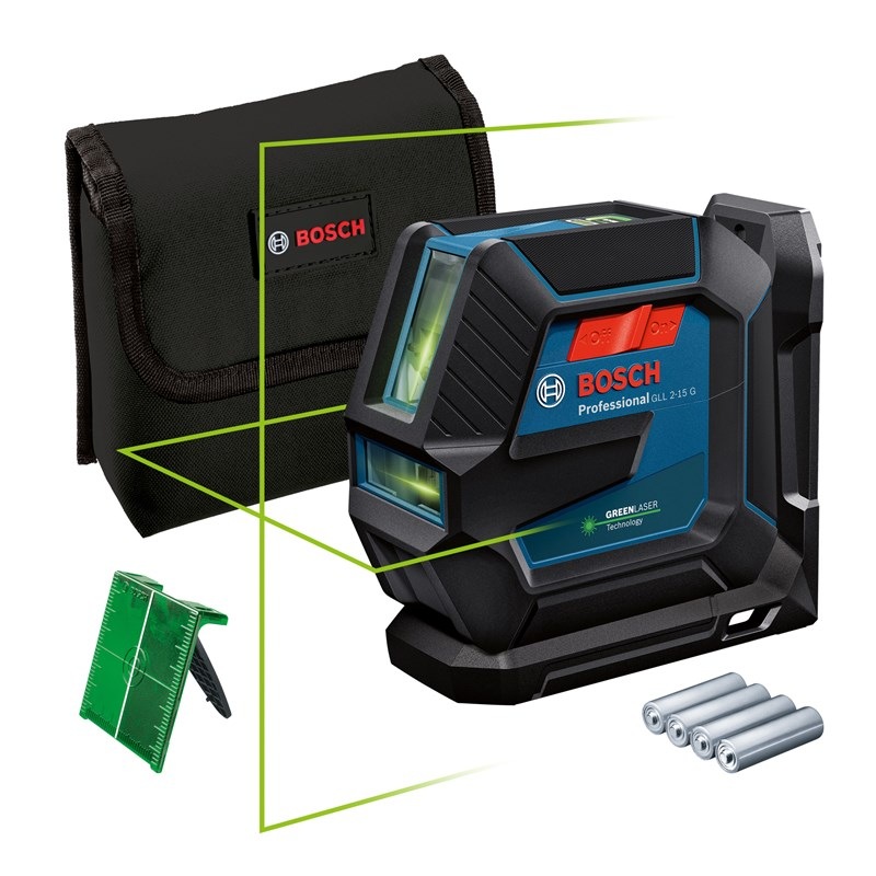 Čiarový laser Bosch Professional GLL 2-15 (AA baterie)