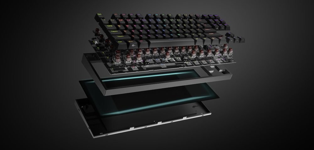 Klávesnica Genesis THOR 404 TKL, RGB, US layout, Kailh Box Brown V2 biela Genesis THOR 404 RGB US Kailh Box Brown V2