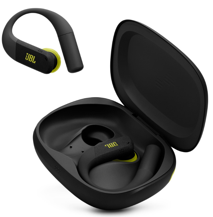 Slúchadlá JBL Endurance Peak 4 čierna/žltá Bezdrôtové športové slúchadlá JBL Endurance Peak 4 v čierno-žltom nabíjacom púzdre