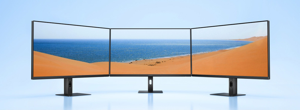 Monitor Xiaomi A27Qi čierny Trojstranný tenký rámček s 90% pomerom obrazovky rozširuje pracovnú plochu a podporuje pohlcujúce multitasking.
