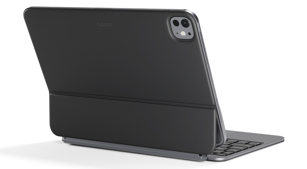 Puzdro s klávesnicou na tablet Epico UltraBoard na Apple iPad Pro 12,9" (2018-2022)/Air 13" M2/M3 - US čierne Puzdro Epico UltraBoard ako stojan
