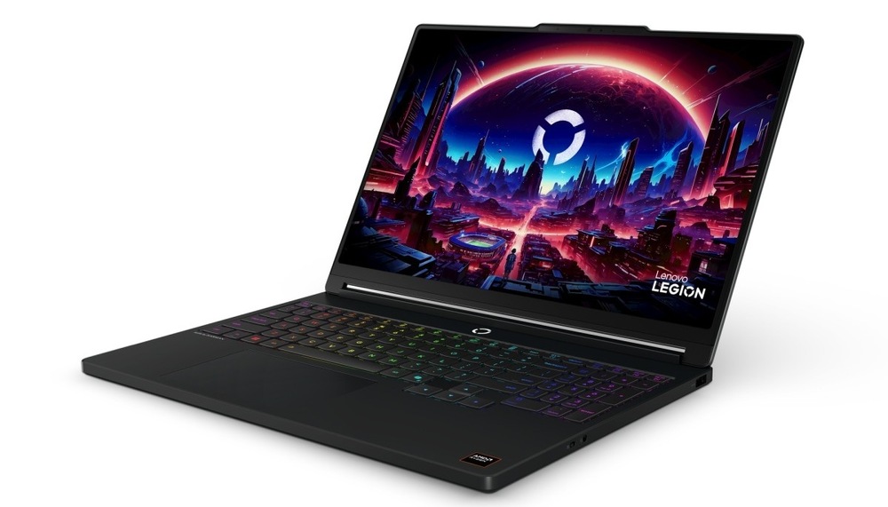 Notebook Lenovo Legion 5 15IPH11 čierny Otvorený a zapnutý notebook Lenovo Legion 5 15IPH1 otočený doľava