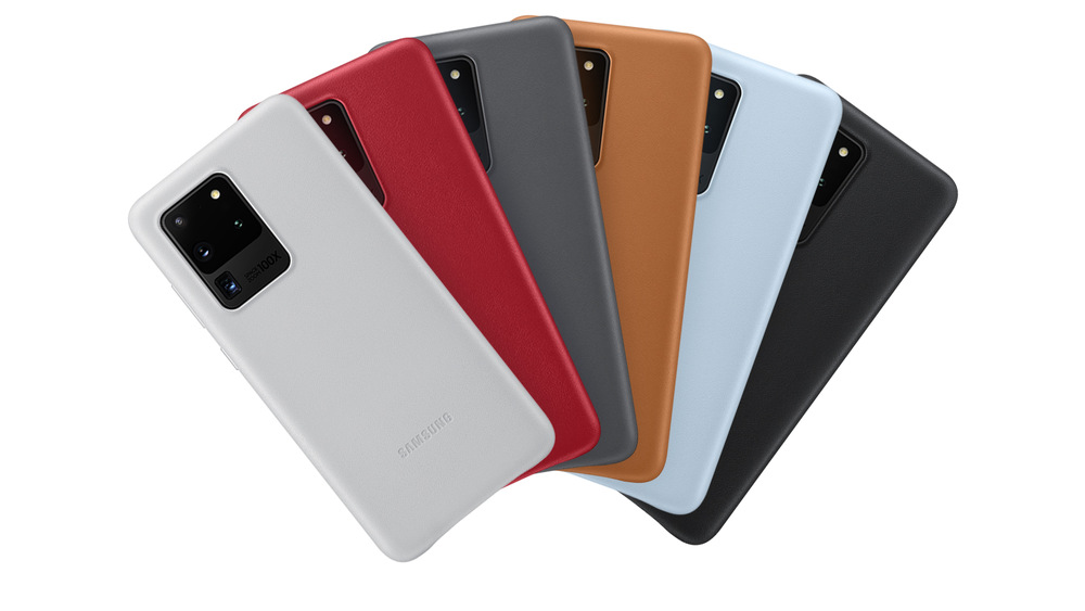 Kryt na mobil Samsung Leather Cover na Galaxy S20 Ultra červený