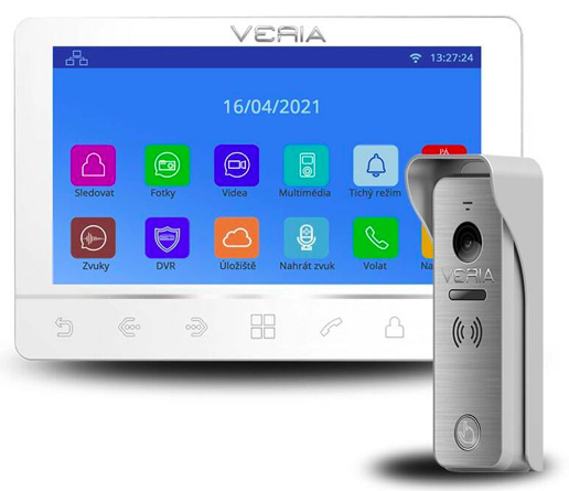 Dverný videotelefón VERIA 8276B + vstupná stanica VERIA 831 biely Dverný videotelefón VERIA 8276B + vstupná stanica VERIA 831 biely