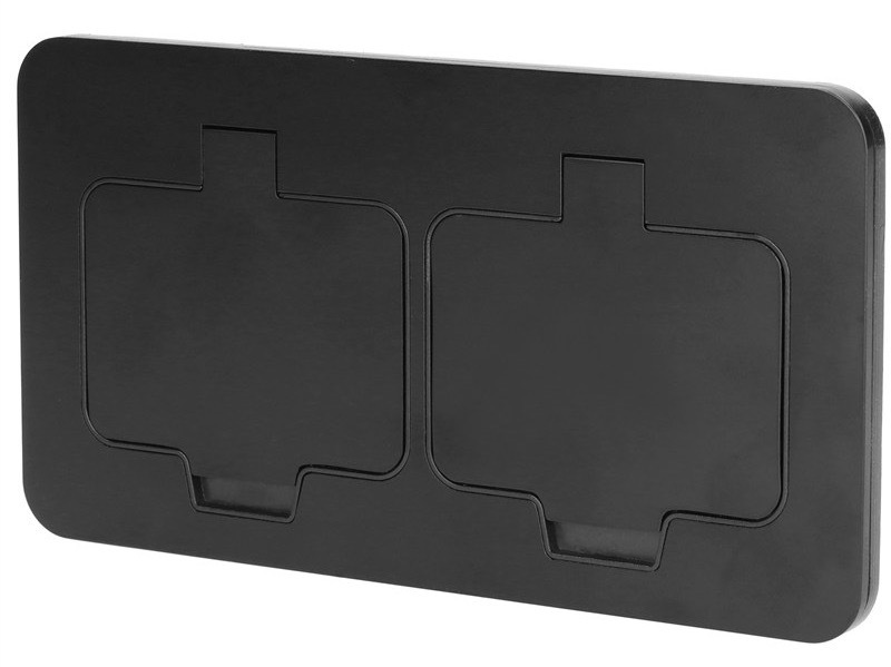Vstavaná podlahová zásuvka Solight s krytím IP55, zaťaženie až 3 680 W, čierna farba