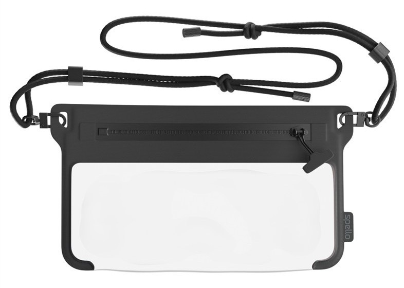Puzdro na mobil Spello by Epico, vodotesné crossbody na zips, čierna farba
