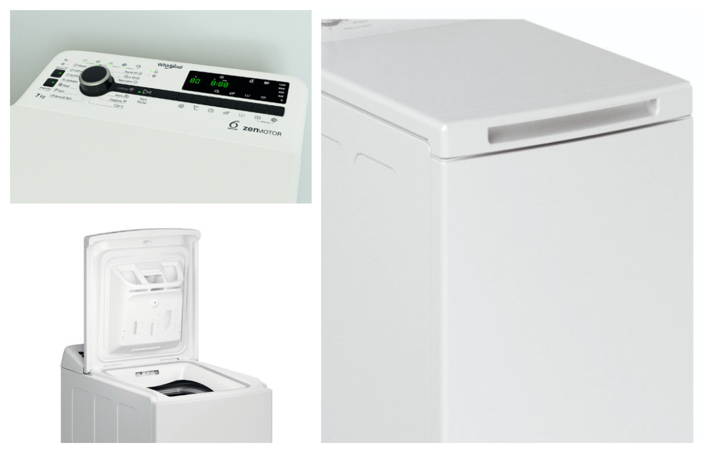 Práčka Whirlpool TDLRB 7232BS EU biela Dizajn, dlhá rukoväť, prehľadný panel, dávkovač pracieho prostriedku