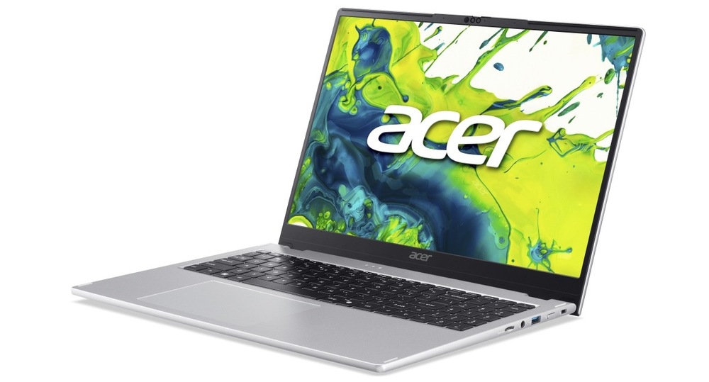 Notebook Acer Aspire Spin 15 (ASP15-61N-R0SB) strieborný Otvorený a zapnutý notebook Acer Aspire Spin 15 (ASP15-61N-R0SB) otočený doľava