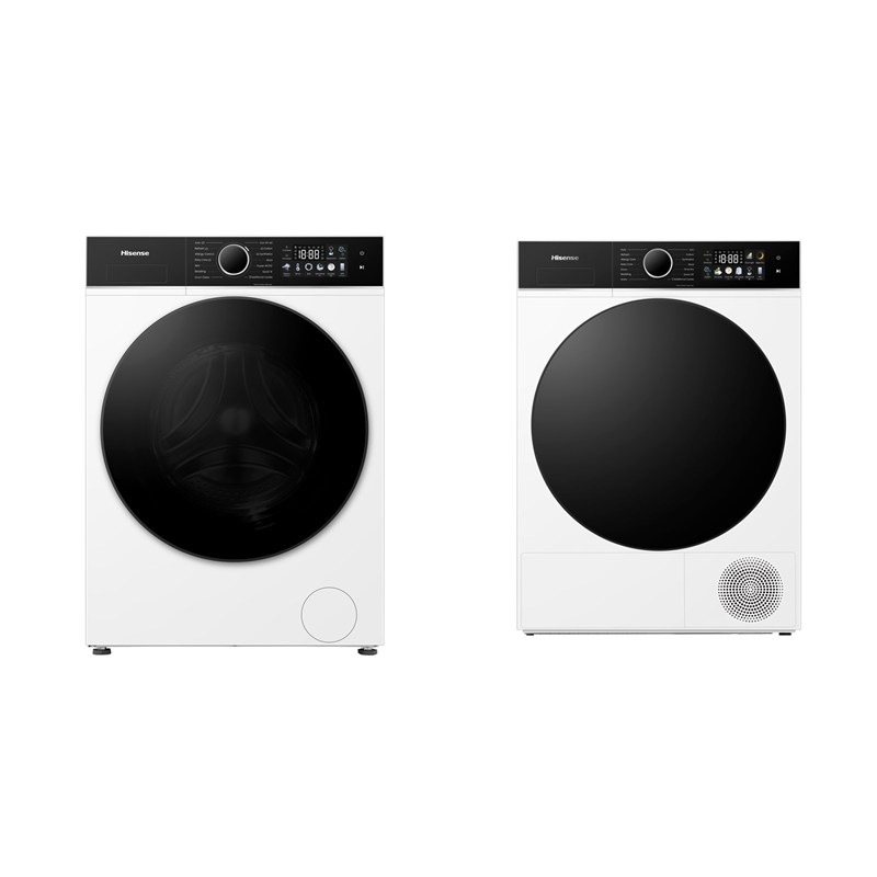 Set Hisense práčka WF3I8043BWF + sušička DH3I802BWCD, biela farba