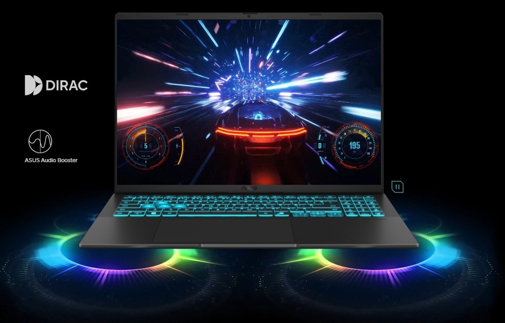 Notebook Asus V16 čierny Špičkové reproduktory notebooku Asus V16