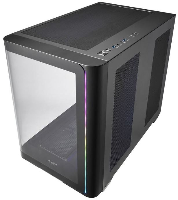 Case FSP M580-BA čierna PC skriňa Fortron M580-BA v detaile z bočnej strany